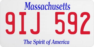 MA license plate 9IJ592