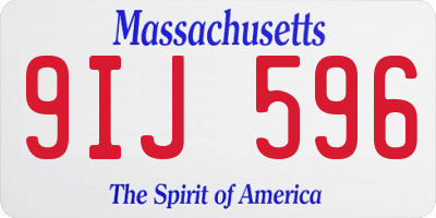 MA license plate 9IJ596