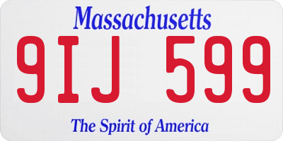 MA license plate 9IJ599