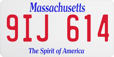 MA license plate 9IJ614
