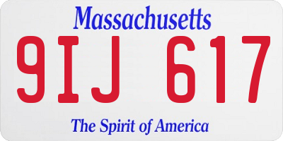 MA license plate 9IJ617