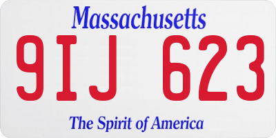 MA license plate 9IJ623