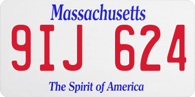 MA license plate 9IJ624