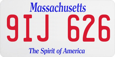 MA license plate 9IJ626