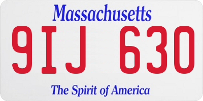 MA license plate 9IJ630
