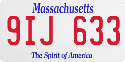 MA license plate 9IJ633