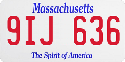 MA license plate 9IJ636