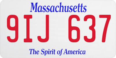 MA license plate 9IJ637