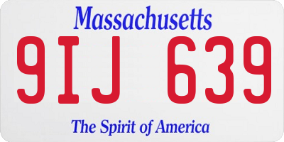 MA license plate 9IJ639
