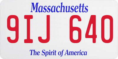 MA license plate 9IJ640
