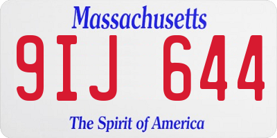 MA license plate 9IJ644