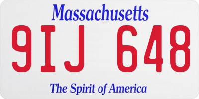 MA license plate 9IJ648
