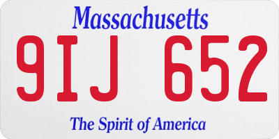 MA license plate 9IJ652