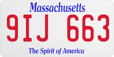 MA license plate 9IJ663