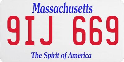 MA license plate 9IJ669