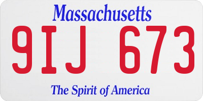 MA license plate 9IJ673
