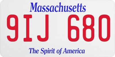 MA license plate 9IJ680