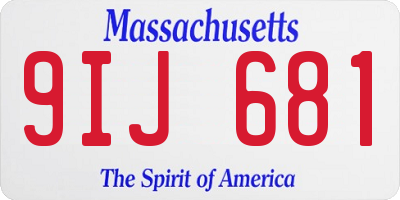 MA license plate 9IJ681
