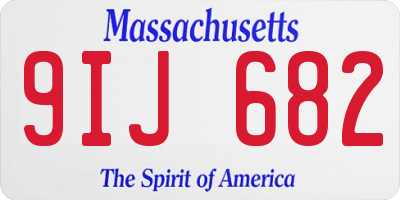 MA license plate 9IJ682