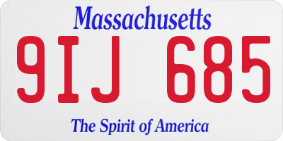 MA license plate 9IJ685