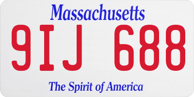 MA license plate 9IJ688