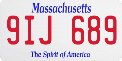 MA license plate 9IJ689