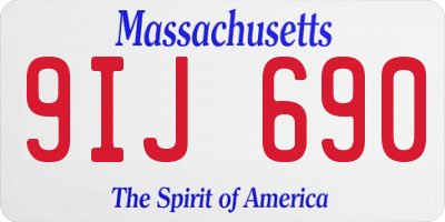 MA license plate 9IJ690