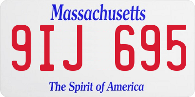 MA license plate 9IJ695