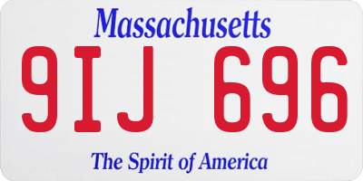 MA license plate 9IJ696