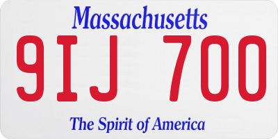 MA license plate 9IJ700