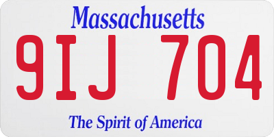 MA license plate 9IJ704