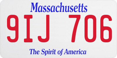 MA license plate 9IJ706