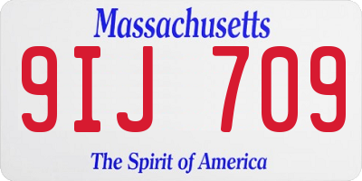 MA license plate 9IJ709