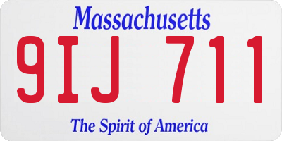 MA license plate 9IJ711