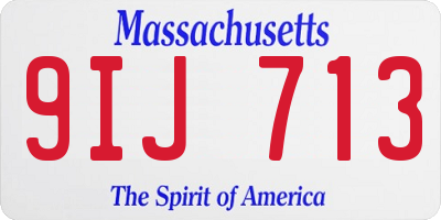 MA license plate 9IJ713
