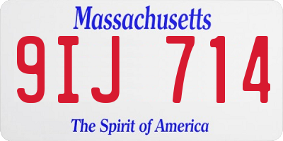 MA license plate 9IJ714