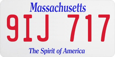 MA license plate 9IJ717