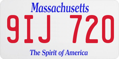 MA license plate 9IJ720
