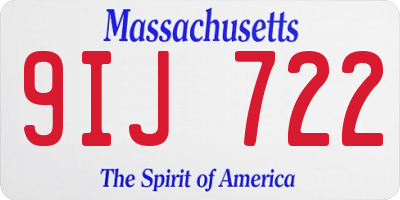 MA license plate 9IJ722