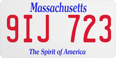 MA license plate 9IJ723