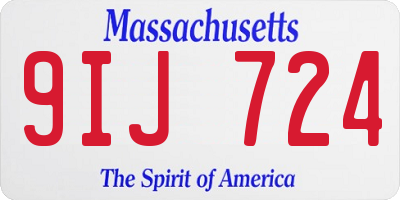 MA license plate 9IJ724