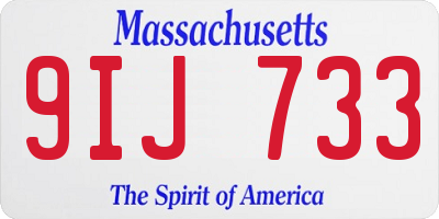 MA license plate 9IJ733