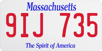 MA license plate 9IJ735