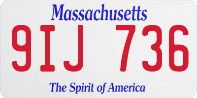 MA license plate 9IJ736