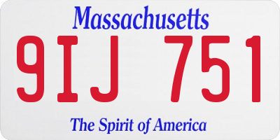 MA license plate 9IJ751