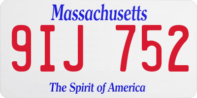 MA license plate 9IJ752