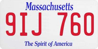 MA license plate 9IJ760