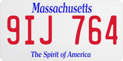 MA license plate 9IJ764