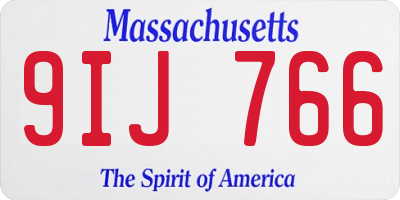 MA license plate 9IJ766