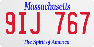 MA license plate 9IJ767